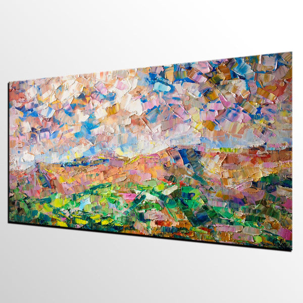 Heavy Texture Painting, Autumn Mountain Painting, Landscape Painting, Custom Large Canvas Art-Grace Painting Crafts