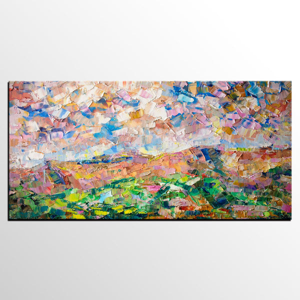 Heavy Texture Painting, Autumn Mountain Painting, Landscape Painting, Custom Large Canvas Art-Grace Painting Crafts