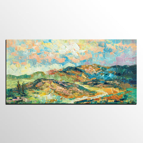 Landscape Painting, Autumn Mountain Painting, Original Wall Art, Custom Canvas Art, Original Artwork, Canvas Painting, Oil Painting-Grace Painting Crafts