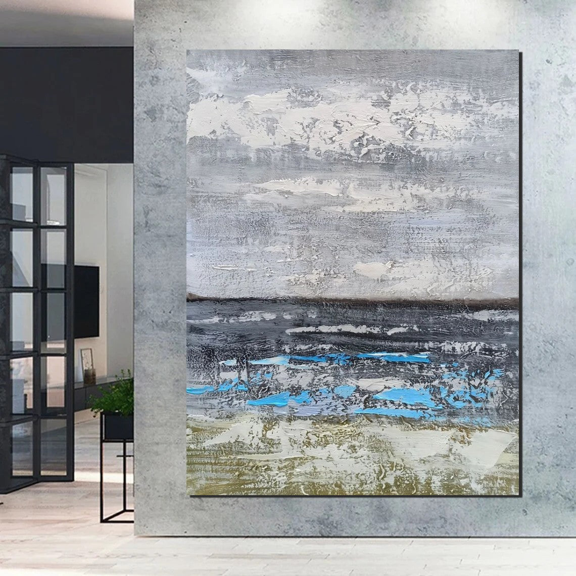 Living Room Acrylic Wall Art Ideas, Buy Art Online, Modern Abstract Paintings, Abstrct Acrylic Paintings, Heavy Texture Canvas Art-Grace Painting Crafts