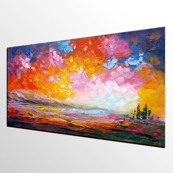 Abstract Landscape Paintings, Original Oil Painting, Custom Canvas Painting, Oil Painting for Sale-Grace Painting Crafts