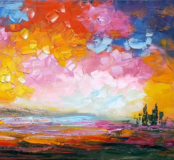 Abstract Landscape Paintings, Original Oil Painting, Custom Canvas Painting, Oil Painting for Sale-Grace Painting Crafts