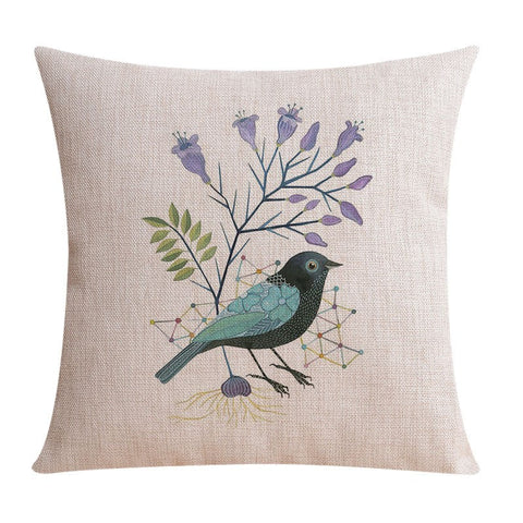 Modern Sofa Decorative Pillows for Children's Room, Singing Birds Decorative Throw Pillows, Love Birds Throw Pillows for Couch, Decorative Pillow Covers-Grace Painting Crafts