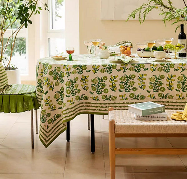 Large Modern Rectangle Tablecloth for Dining Table, Canterbury Bell and Pomegranate Table Covers for Round Table, Farmhouse Table Cloth for Oval Table-Grace Painting Crafts