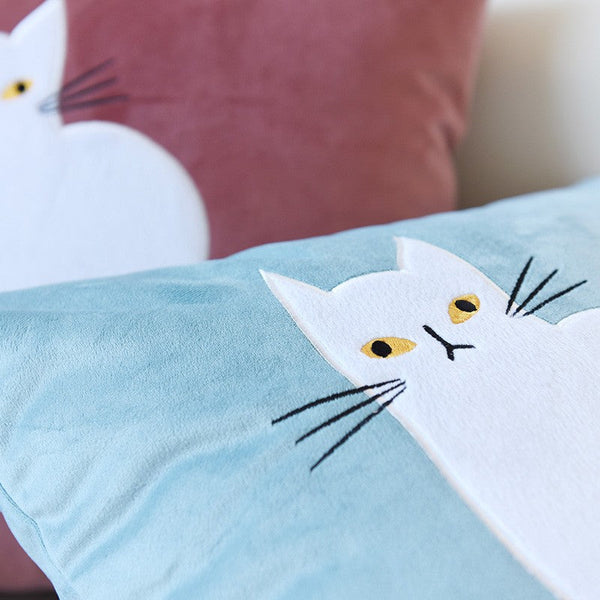 Modern Sofa Decorative Pillows, Cat Decorative Throw Pillows for Couch, Lovely Cat Pillow Covers for Kid's Room, Modern Decorative Throw Pillows-Grace Painting Crafts