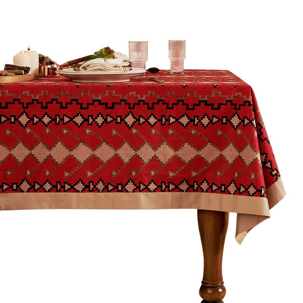 Red Christmas Holiday Tablecloth for Oval Table, Large Modern Rectangle Tablecloth for Dining Room Table, Square Table Covers for Kitchen, Farmhouse Table Cloth for Round Table-Grace Painting Crafts