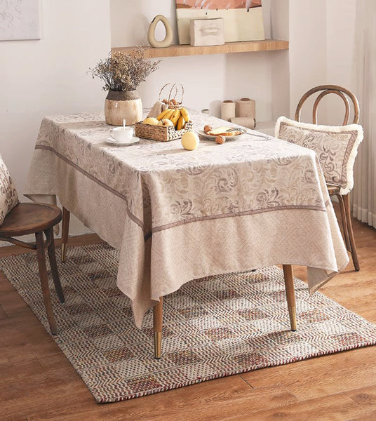 Rustic Farmhouse Table Cover for Kitchen, Outdoor Picnic Tablecloth, Large Modern Rectangle Tablecloth Ideas for Dining Room Table, Square Tablecloth for Round Table-Grace Painting Crafts