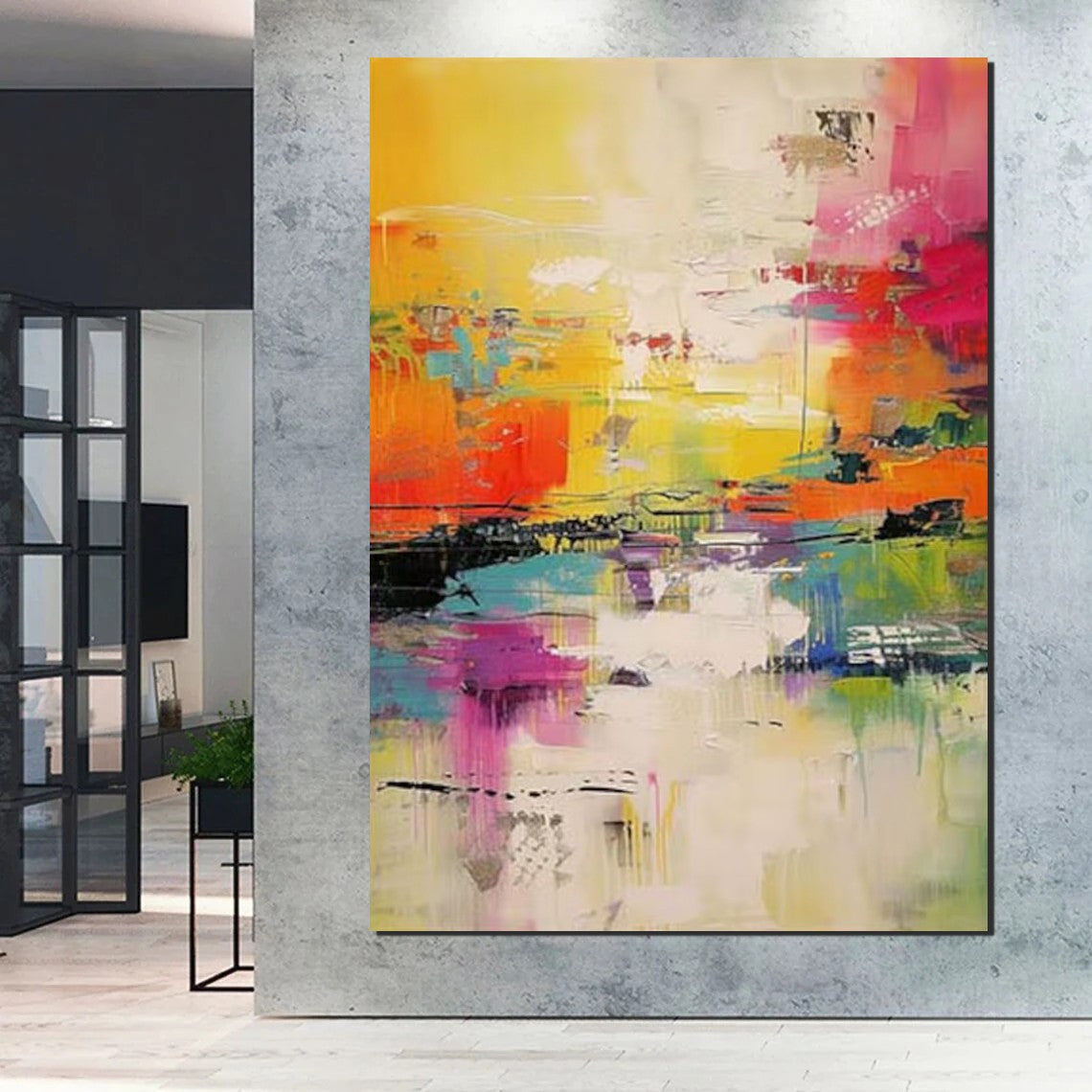 Hand Painted Acrylic Painting, Acrylic Painting for Living Room, Extra Large Wall Art Painting, Modern Contemporary Abstract Artwork, Buy Paintings Online-Grace Painting Crafts