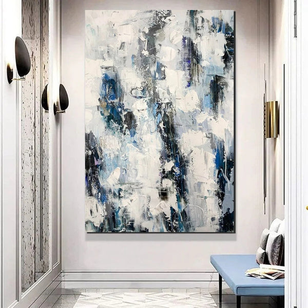 Modern Paintings Behind Sofa, Abstract Paintings for Dining Room, Buy Paintings Online, Palette Knife Canvas Art, Impasto Wall Art-Grace Painting Crafts