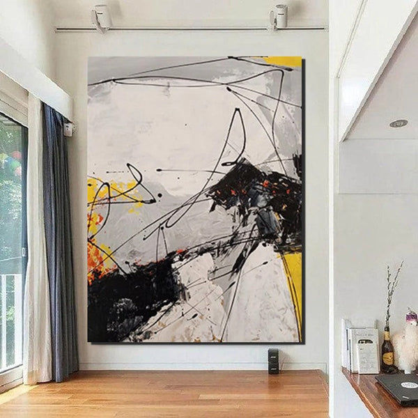 Dining Room Canvas Painting, Large Canvas Painting for Office, Simple Modern Acrylic Paintings, Contemporary Modern Artwork-Grace Painting Crafts