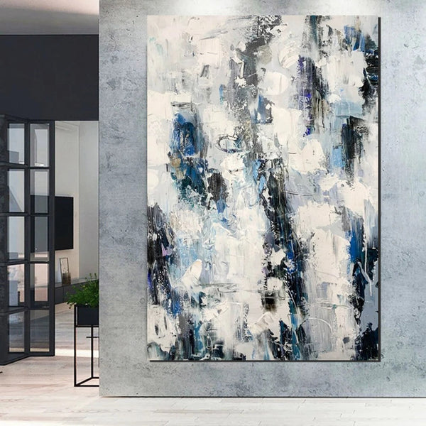 Modern Paintings Behind Sofa, Abstract Paintings for Dining Room, Buy Paintings Online, Palette Knife Canvas Art, Impasto Wall Art-Grace Painting Crafts