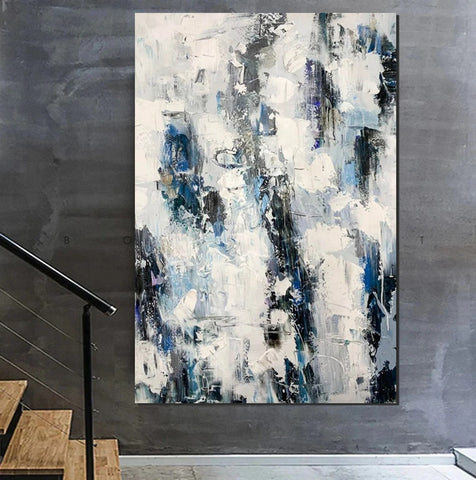 Modern Paintings Behind Sofa, Abstract Paintings for Dining Room, Buy Paintings Online, Palette Knife Canvas Art, Impasto Wall Art-Grace Painting Crafts