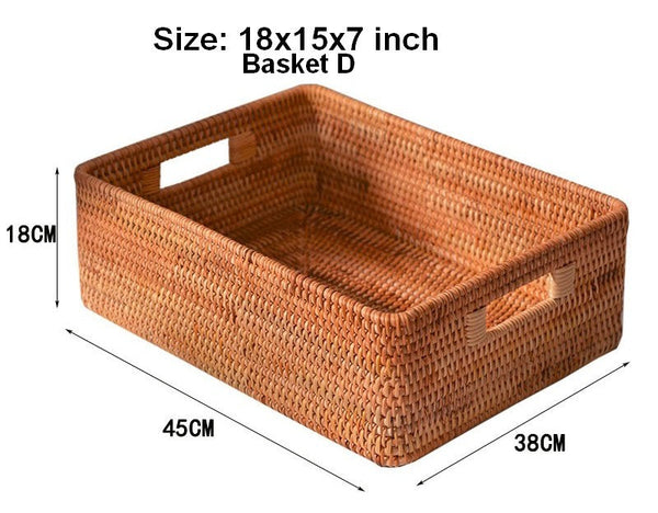 Laundry Storage Baskets, Rattan Storage Baskets for Kitchen, Storage Basket for Shelves, Kitchen Storage Basket, Storage Baskets for Bathroom-Grace Painting Crafts