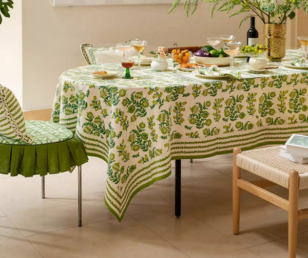 Canterbury Bell and Pomegranate Table Covers for Round Table, Large Modern Rectangle Tablecloth for Dining Table, Farmhouse Table Cloth for Oval Table-Grace Painting Crafts