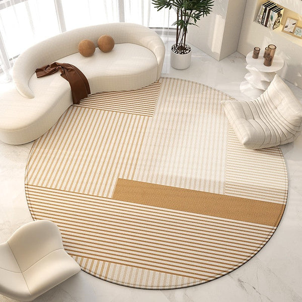 Large Modern Rugs for Living Room, Contemporary Modern Area Rugs for Bedroom, Geometric Round Rugs for Dining Room, Circular Modern Rugs under Chairs-Grace Painting Crafts