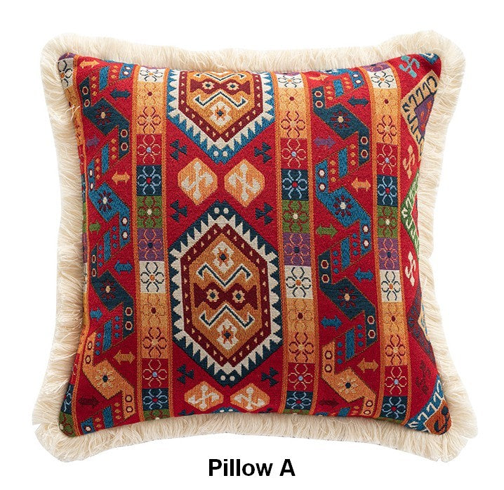 Bedroom Bohemian Decorative Sofa Pillows, Oriental Throw Pillow for Couch, Geometric Decorative Throw Pillows for Living Room (Copy)-Grace Painting Crafts