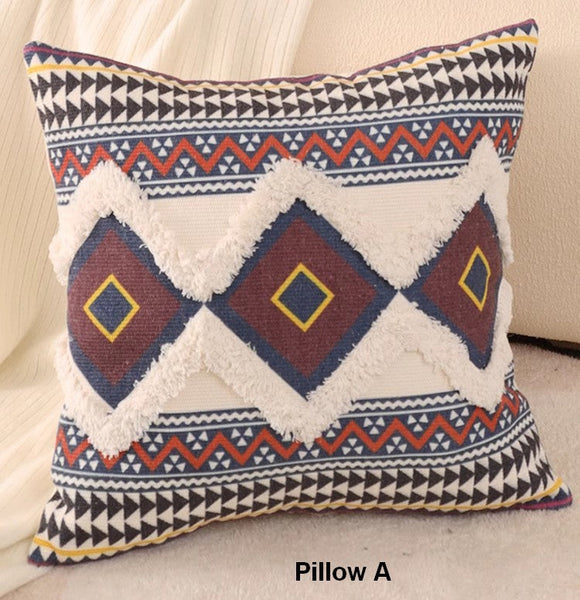 Oriental Decorative Throw Pillows for Living Room, Square Pillows for Couch, Geometric Modern Pillow Covers, Bohemian Decorative Sofa Pillows-Grace Painting Crafts