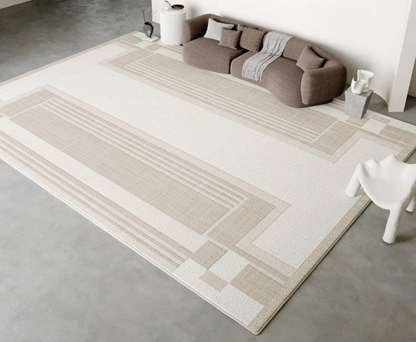 Modern Rug Ideas for Bedroom, Geometric Modern Rug Placement Ideas for Living Room, Contemporary Area Rugs for Dining Room-Grace Painting Crafts