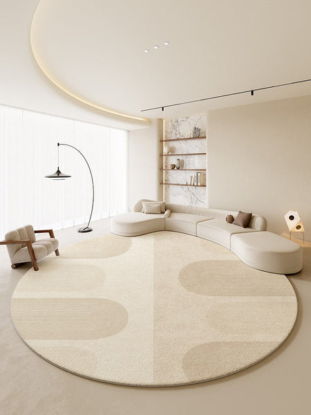 Bathroom Modern Round Rugs, Circular Modern Rugs under Coffee Table, Round Contemporary Modern Rugs for Bedroom, Round Modern Rugs in Living Room-Grace Painting Crafts