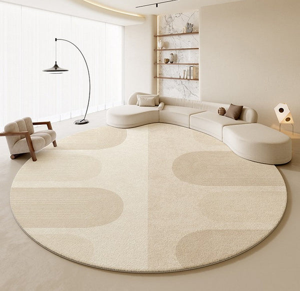 Round Contemporary Modern Rugs for Bedroom, Bathroom Modern Round Rugs, Circular Modern Rugs under Coffee Table, Round Modern Rugs in Living Room-Grace Painting Crafts