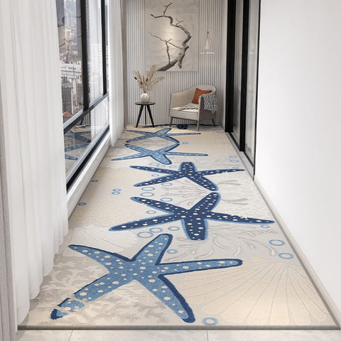 Abstract Modern Long Hallway Runners, Extra Long Narrow Runner Rugs, Entrance Hallway Runners, Stain-resistant Non Slip Entryway Runner Rug Ideas, Easy Care Kitchen Runner Rugs-Grace Painting Crafts