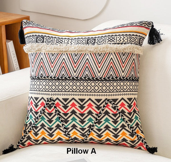 Oriental Square Pillows for Couch, Geometric Modern Pillows, Decorative Throw Pillows for Living Room, Bohemian Decorative Sofa Pillows-Grace Painting Crafts