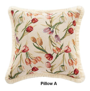 Tulip Flower Pillow Covers, Large Flower Decorative Pillows for Bedroom, Decorative Sofa Pillows for Couch, Farmhouse Decorative Pillows-Grace Painting Crafts