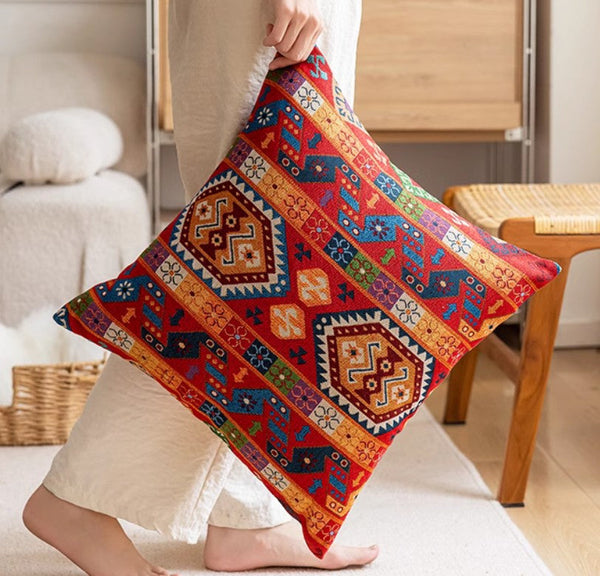 Bohemian Decorative Sofa Pillows, Extra Large Decorative Throw Pillows, Modern Sofa Pillows for Bedroom, Geometric Pattern Chenille Throw Pillow for Couch-Grace Painting Crafts