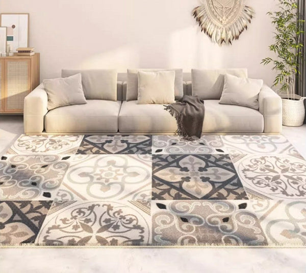 Modern Runner Rugs Next to Bed, Contemporary Rug Ideas for Living Room, Hallway Modern Runner Rugs, Extra Large Modern Rugs for Dining Room-Grace Painting Crafts