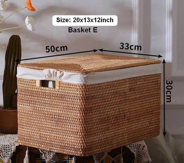 Storage Baskets for Toys, Rectangular Storage Basket for Shelves, Storage Basket with Lid, Storage Baskets for Bathroom, Storage Baskets for Clothes-Grace Painting Crafts