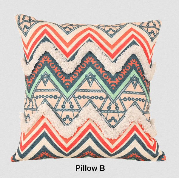 Oriental Decorative Throw Pillows for Living Room, Square Pillows for Couch, Geometric Modern Pillow Covers, Bohemian Decorative Sofa Pillows-Grace Painting Crafts