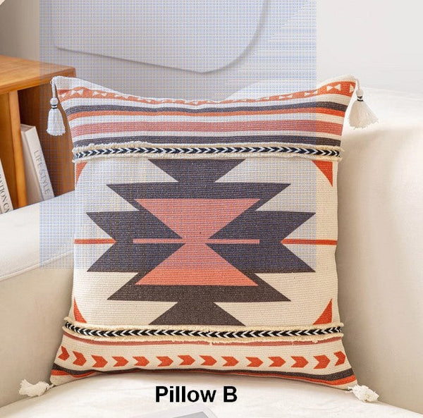 Square Pillows for Couch, Geometric Modern Pillow Covers, Oriental Decorative Throw Pillows for Living Room, Bohemian Decorative Sofa Pillows-Grace Painting Crafts