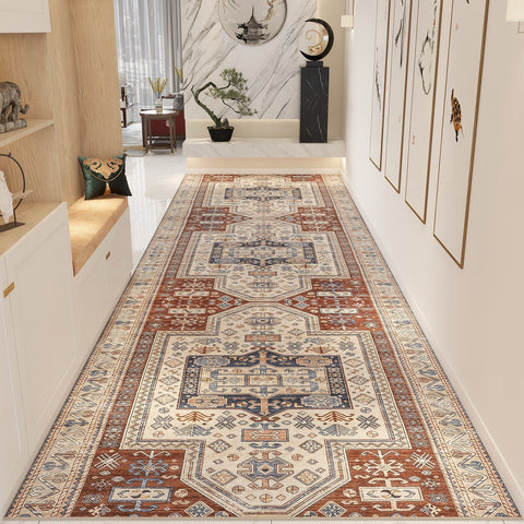 Bedside Runner Rugs, Washable Entryway Runner Rug Ideas, Non Slip Entrance Runner Rugs, Traditional Morocco Long Narrow Runner Rugs, Extra Long Hallway Runners-Grace Painting Crafts