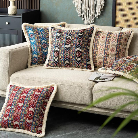 Bohemian Decorative Sofa Pillows for Living Room, Oriental Throw Pillow for Couch, Modern Geometric Decorative Throw Pillows for Bedroom-Grace Painting Crafts