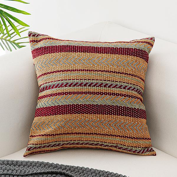 Oriental Throw Pillow for Couch, Bohemian Decorative Sofa Pillows, Geometric Pattern Chenille Throw Pillows-Grace Painting Crafts