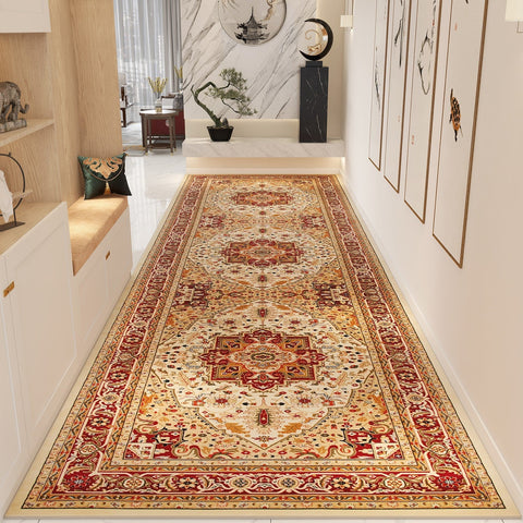 Traditional Colorful Persian Runner Rugs for Bedside, Extra Long Narrow Hallway Runners, Non Slip Entrance Runner Rugs, Washable Entryway Runner Rug Ideas, Kitchen Runner Rugs-Grace Painting Crafts