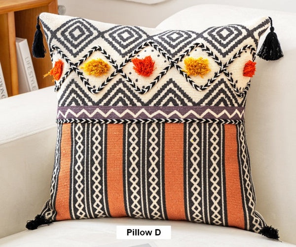 Unique Oriental Square Pillows for Bedroom, Geometric Modern Pillow Covers, Bohemian Decorative Sofa Pillows, Decorative Throw Pillows for Couch-Grace Painting Crafts