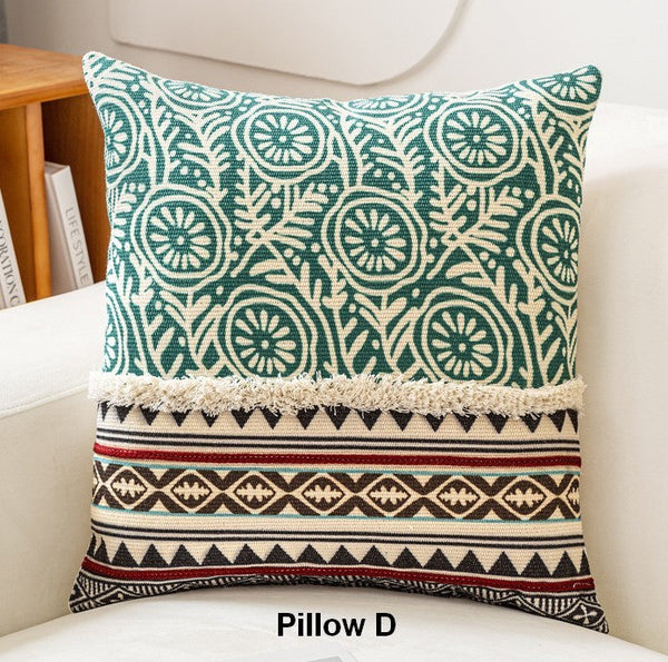 Oriental Square Pillows for Couch, Geometric Modern Pillows, Decorative Throw Pillows for Living Room, Bohemian Decorative Sofa Pillows-Grace Painting Crafts