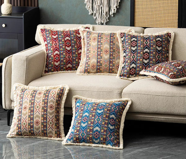 Bohemian Decorative Sofa Pillows for Living Room, Oriental Throw Pillow for Couch, Modern Geometric Decorative Throw Pillows for Bedroom-Grace Painting Crafts