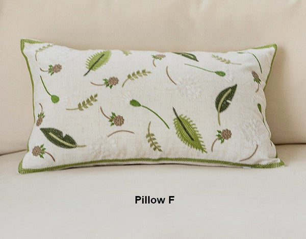 Decorative Pillows for Couch, Spring Flower Decorative Throw Pillows, Farmhouse Sofa Decorative Pillows, Embroider Flower Cotton Pillow Covers-Grace Painting Crafts