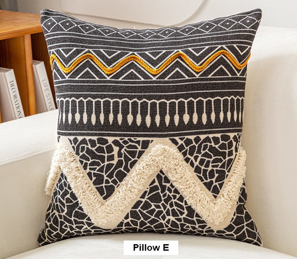 Unique Oriental Square Pillows for Bedroom, Geometric Modern Pillow Covers, Bohemian Decorative Sofa Pillows, Decorative Throw Pillows for Couch-Grace Painting Crafts