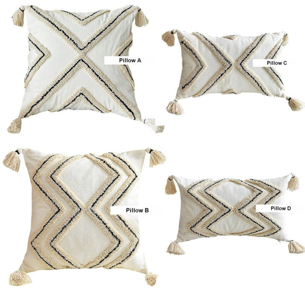 Beige Decorative Throw Pillows, Geometric Square Modern Throw Pillows for Couch, Contemporary Throw Pillow for Interior Design-Grace Painting Crafts