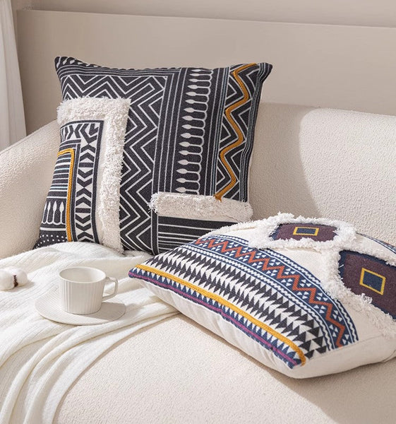 Bohemian Decorative Sofa Pillows for Bedroom, Decorative Square Pillow Covers, Geometric Pattern Decorative Pillow for Couch-Grace Painting Crafts