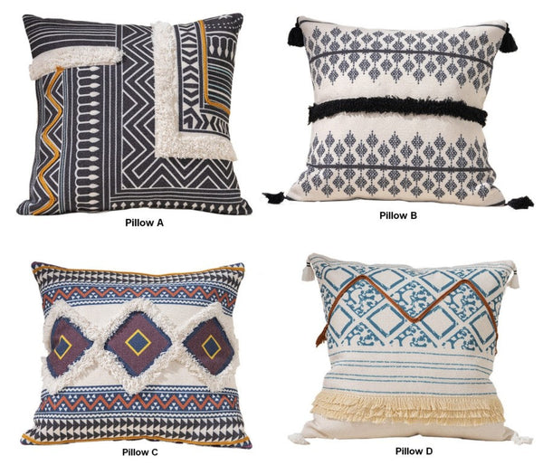 Bohemian Decorative Sofa Pillows for Bedroom, Decorative Square Pillow Covers, Geometric Pattern Decorative Pillow for Couch-Grace Painting Crafts