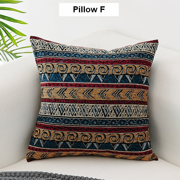 Bohemian Decorative Sofa Pillows, Geometric Pattern Chenille Throw Pillow for Couch, Decorative Throw Pillows-Grace Painting Crafts