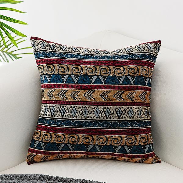 Bohemian Decorative Sofa Pillows, Geometric Pattern Chenille Throw Pillow for Couch, Decorative Throw Pillows-Grace Painting Crafts