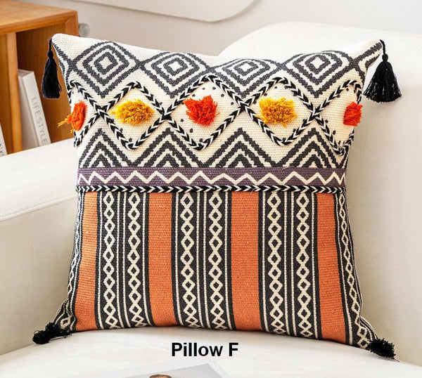 Oriental Square Pillows for Couch, Geometric Modern Pillows, Decorative Throw Pillows for Living Room, Bohemian Decorative Sofa Pillows-Grace Painting Crafts