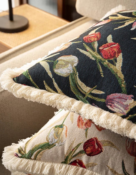 Tulip Flower Pillow Covers, Large Flower Decorative Pillows for Bedroom, Decorative Sofa Pillows for Couch, Farmhouse Decorative Pillows-Grace Painting Crafts