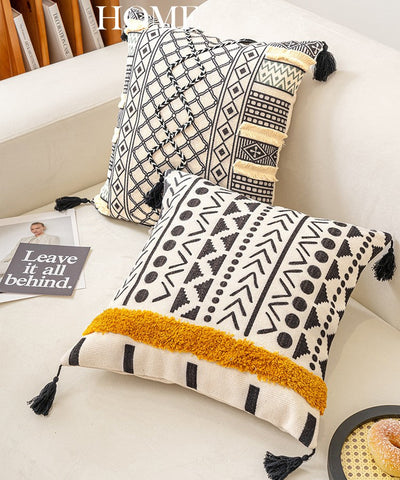 Unique Oriental Square Pillows for Bedroom, Geometric Modern Pillow Covers, Bohemian Decorative Sofa Pillows, Decorative Throw Pillows for Couch-Grace Painting Crafts