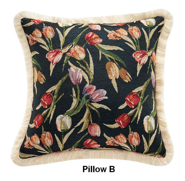 Tulip Flower Pillow Covers, Large Flower Decorative Pillows for Bedroom, Decorative Sofa Pillows for Couch, Farmhouse Decorative Pillows-Grace Painting Crafts